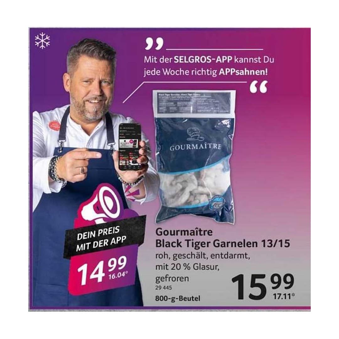 ANDU Black Tiger roh geschält 13/15 - 1kg