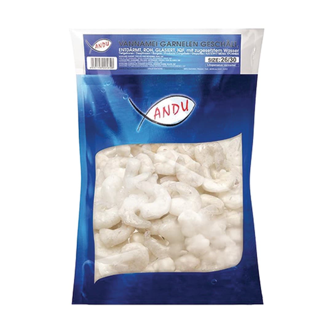 ANDU Vannamei Garnelen ohne Kopf 26/30 EZP - 1kg