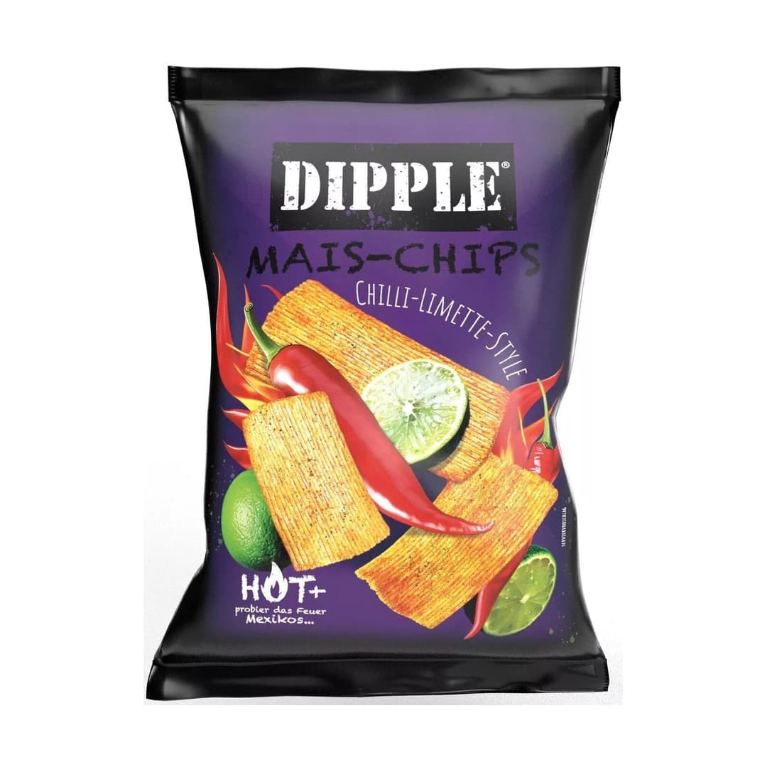 Dipple Mais Chips StikzHot Chili-Limette 90g