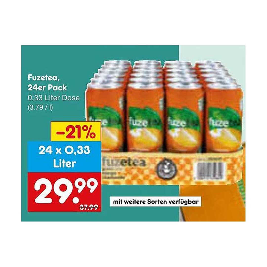 FuzeTea Zitrone 0,33l Dose - 24er Pack