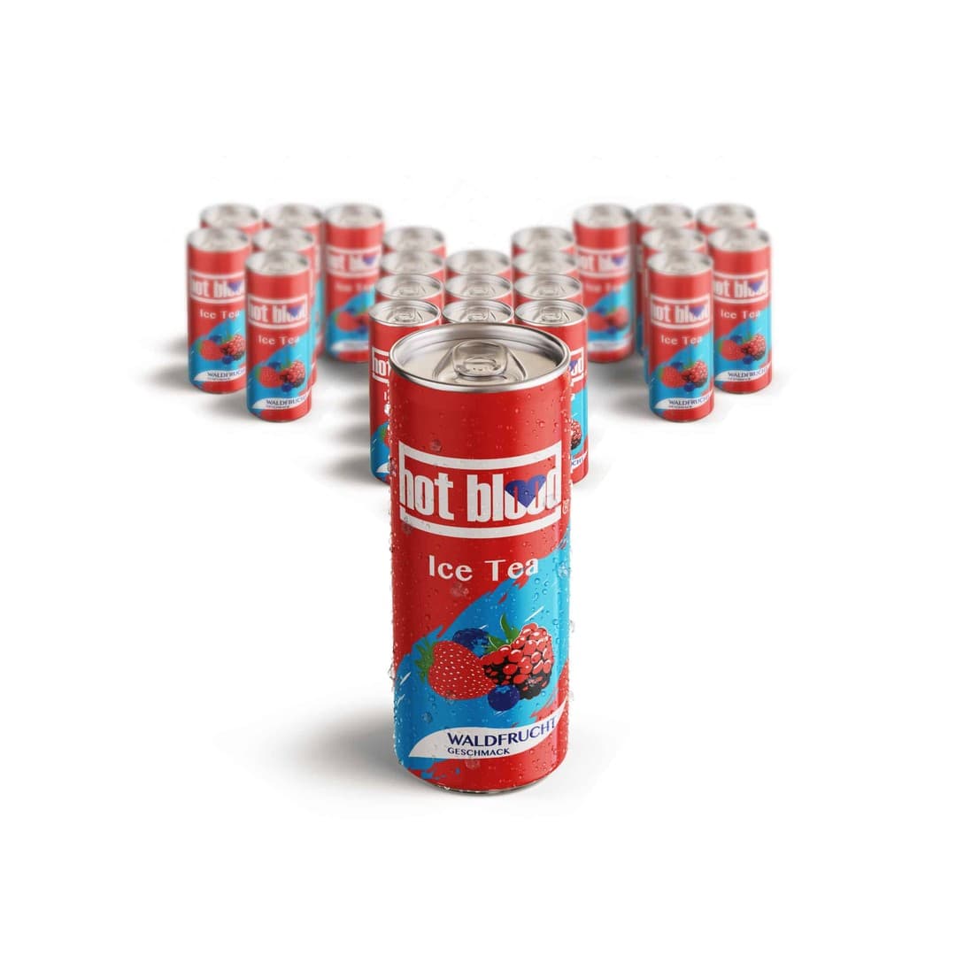 Hot Blood Ice Tea Waldfrucht 0,33l Dose 24er Pack