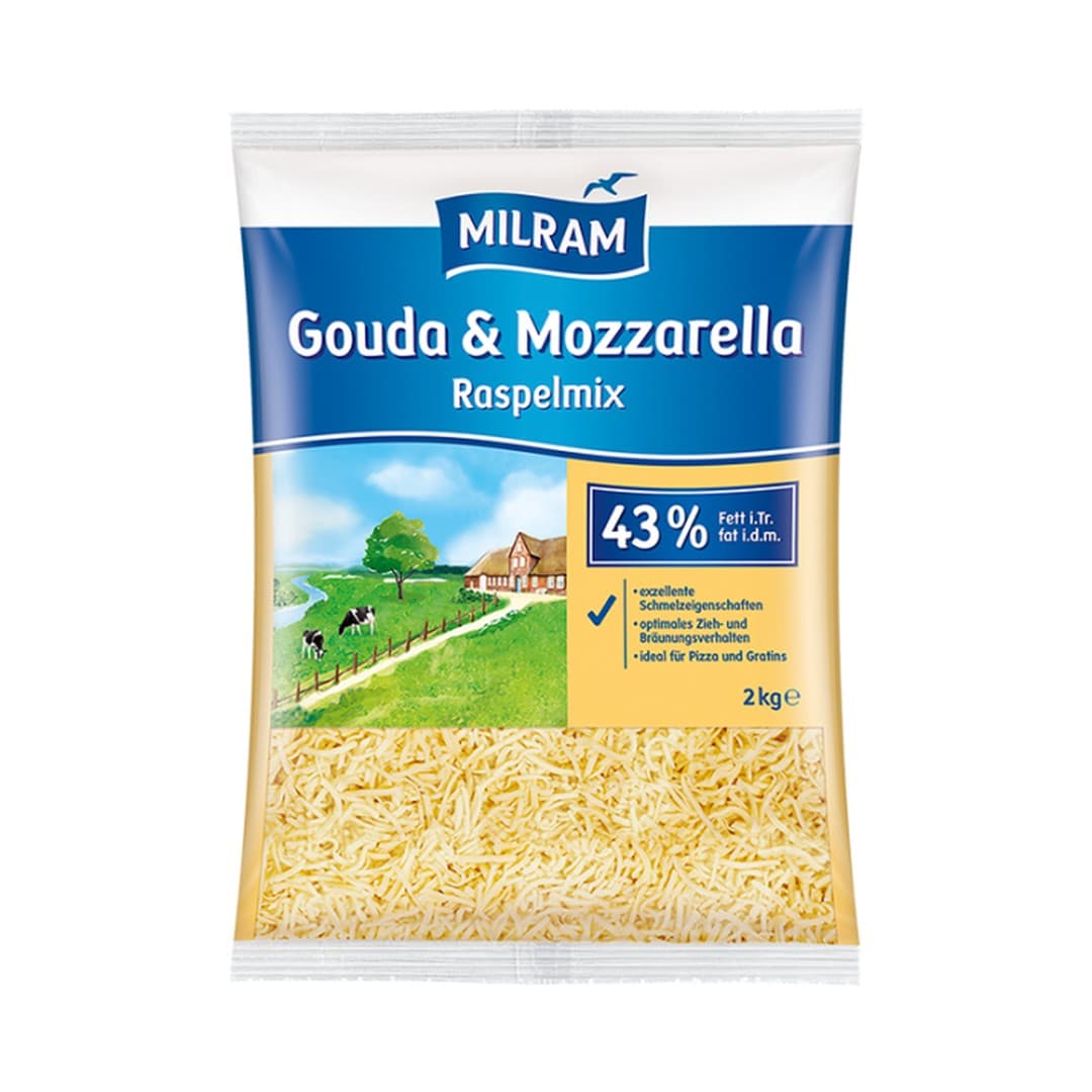 Milram Raspel Gouda-Mozzarella-Mix - 2kg