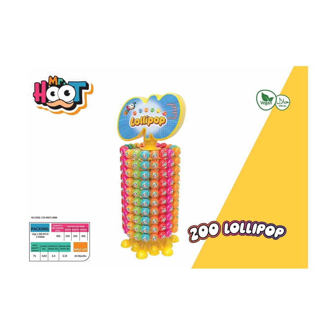 MR. HOOT Fusion Straw Lollipop Display 30g