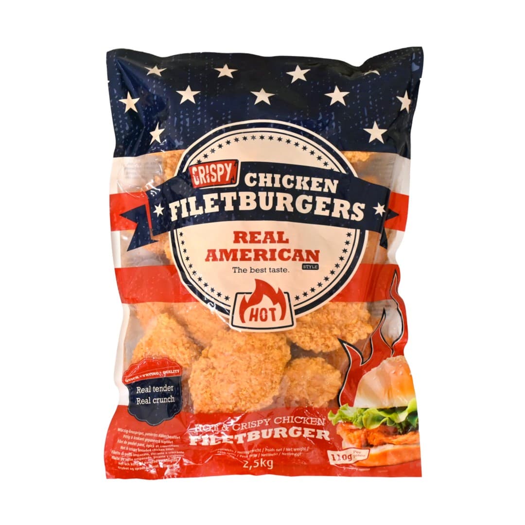 Real American Hamburger Gewürzt 110g Halal 5kg TK