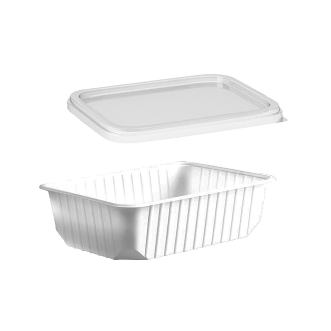 Salatschale m. Deckel - rechteckig - PP 125cc - 5x50 - IPA