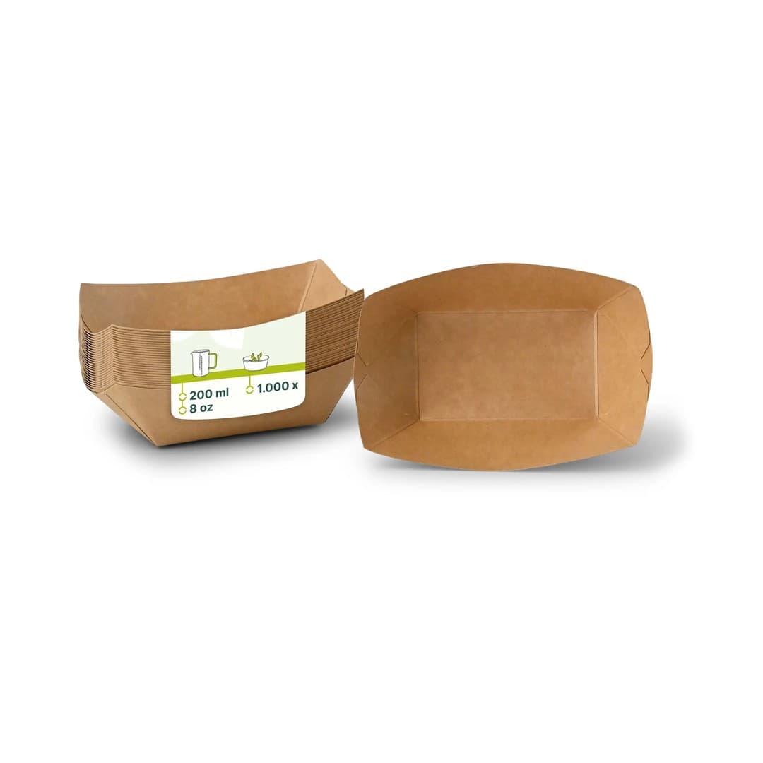 Snackschale Kraftpapier - 200 ml - 13.2x10.8x3.5 cm - 250 Stk