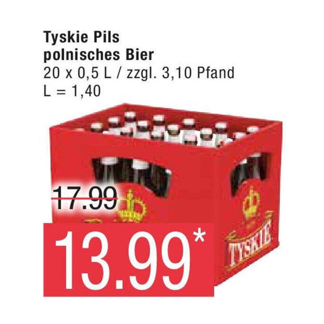 Tyskie Pils 0,5l Glasflasche 20er Kiste