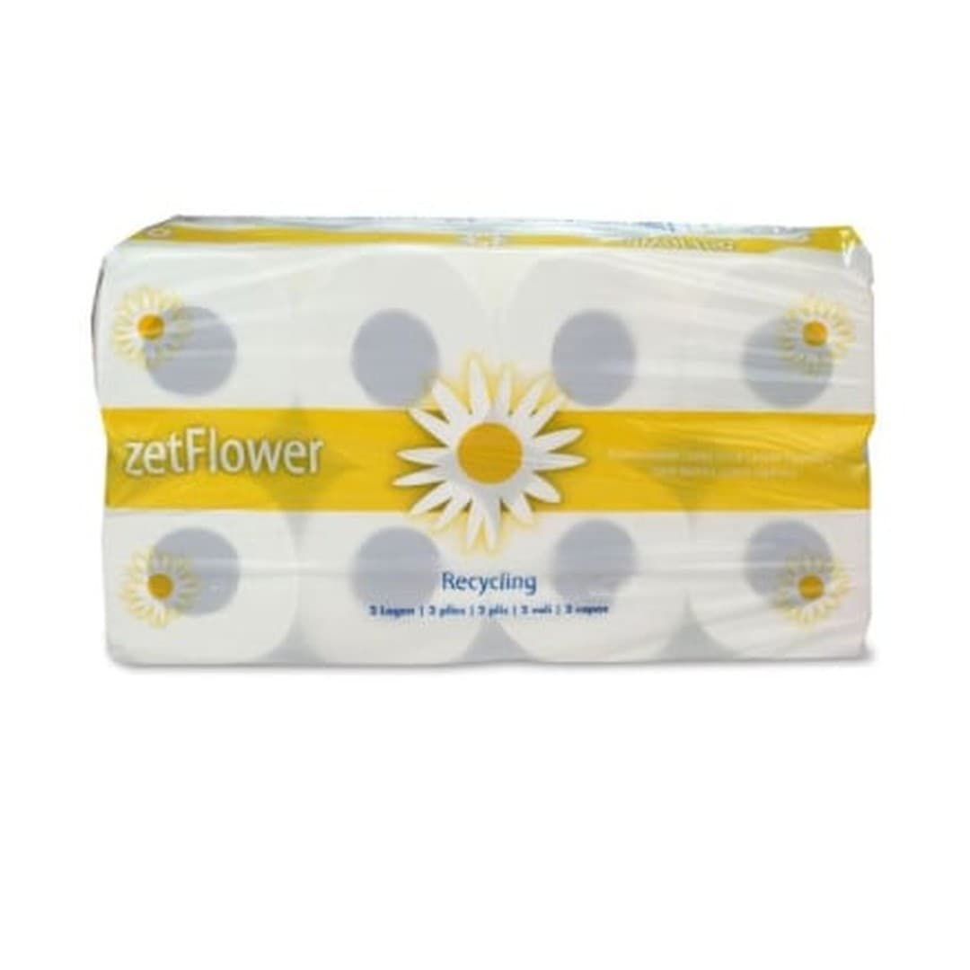 zetFlower Toilettenpapier 2-lagig, altweiß 250 Blatt, 8 Rollen